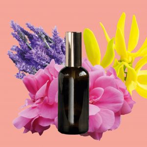 Parfum d’ambiance – Géranium rosat, Ylang-ylang & Lavande